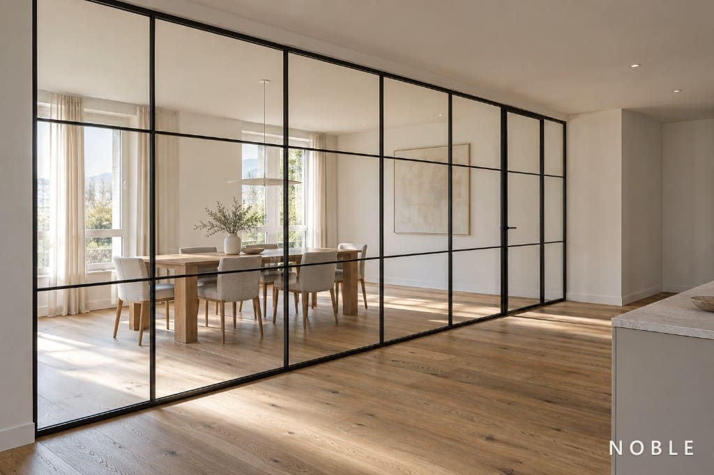 Fenêtre loft dans une cuisine ouverte